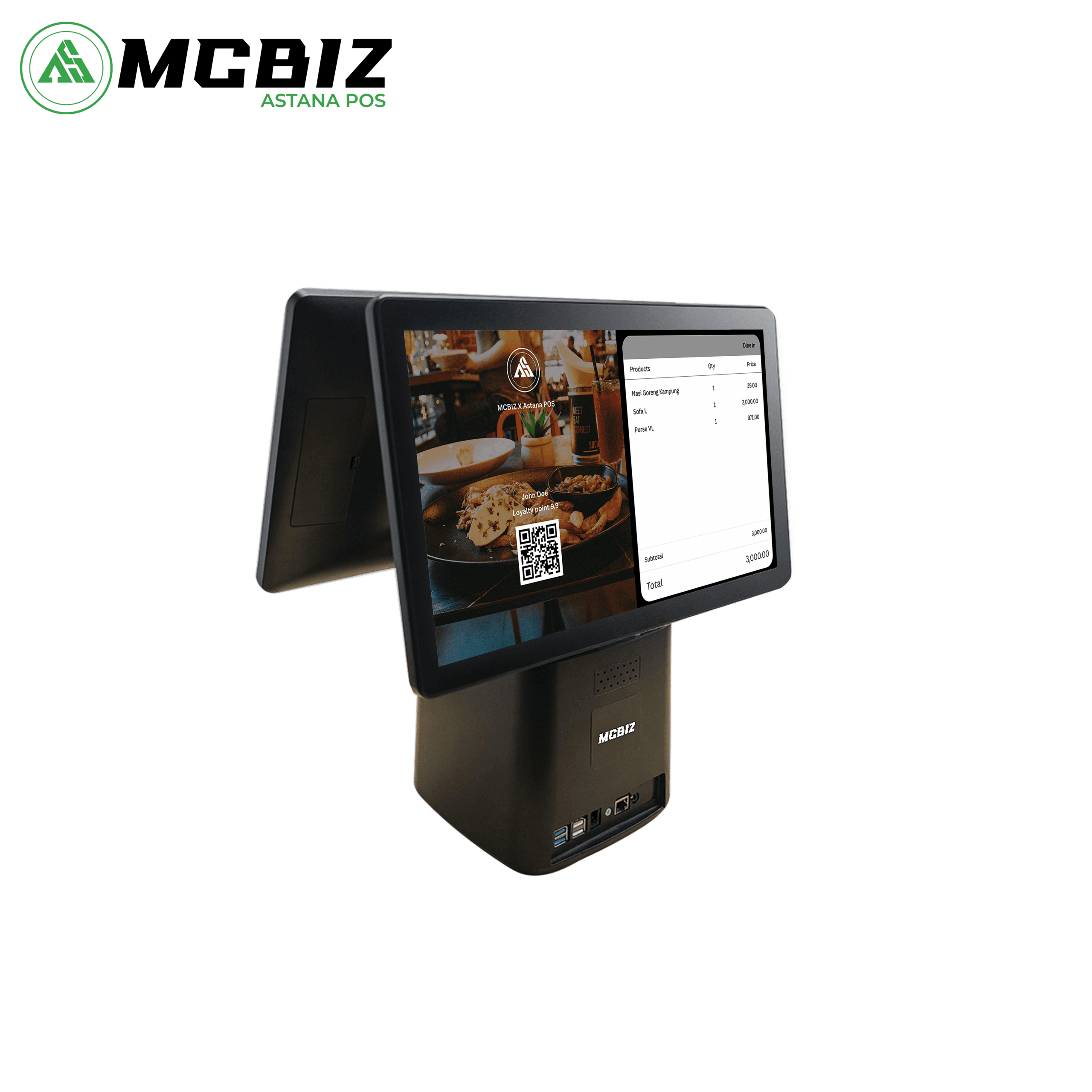 MCBIZ Terminal Dual Screen 15:15''